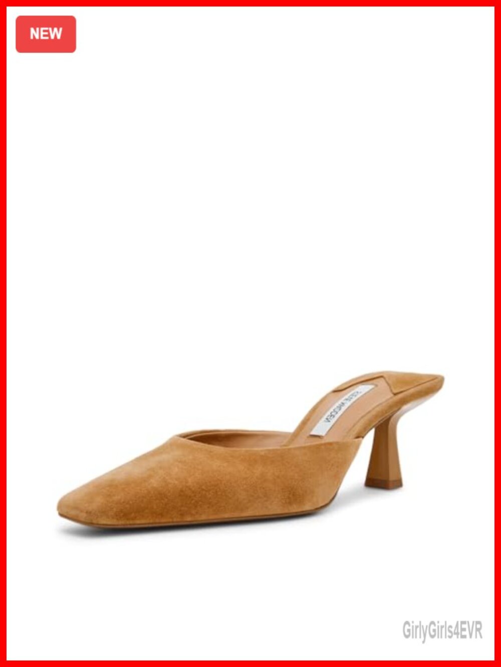 Steve Madden Alyse Suede Square Toe Kitten Heel Pump